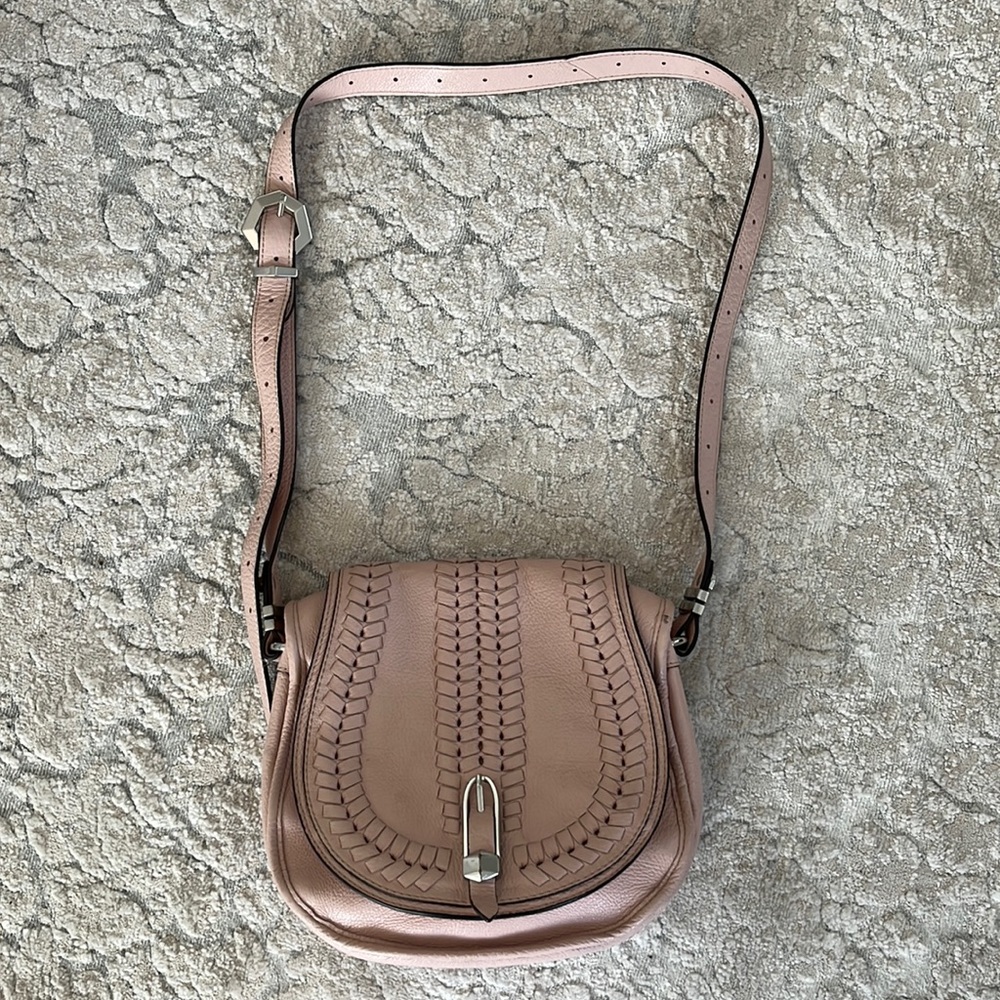 Oryany pale pink leather crossbody bag
